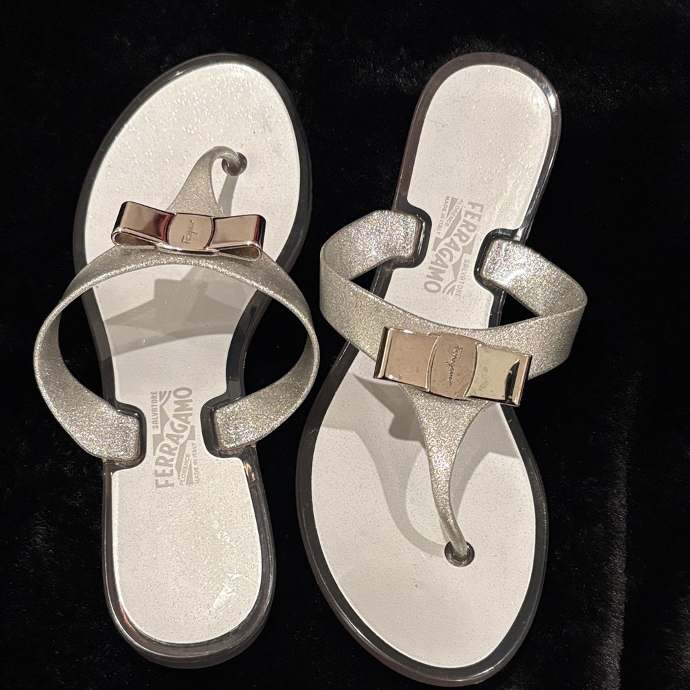Salvatore Ferragamo Glittering Silver Sandals